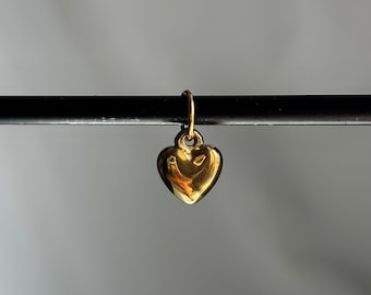 Gouden liefde hart charme, 18k vergulde roestvrijstalen hart charme, gepersonaliseerde charme sieraden, ontwerp uw eigen sieraden