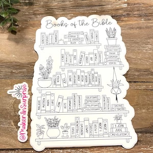 Bible Reading Tracker Sticker: Books of the Bible, Christian Study