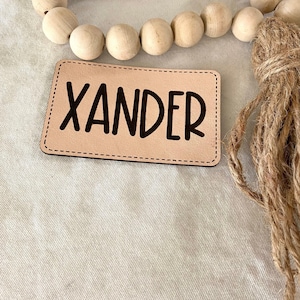Leather Name Patch, Stocking Patches, Genuine Leather Tag, Genuine Leather Patch, Hat Patch,