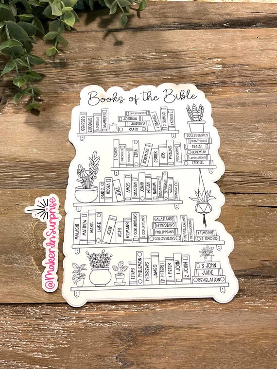 Bible Reading Tracker Sticker: Books of the Bible, Christian Study