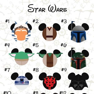 Disney Star Wars Mickey and Minnie Silhouette Magnets