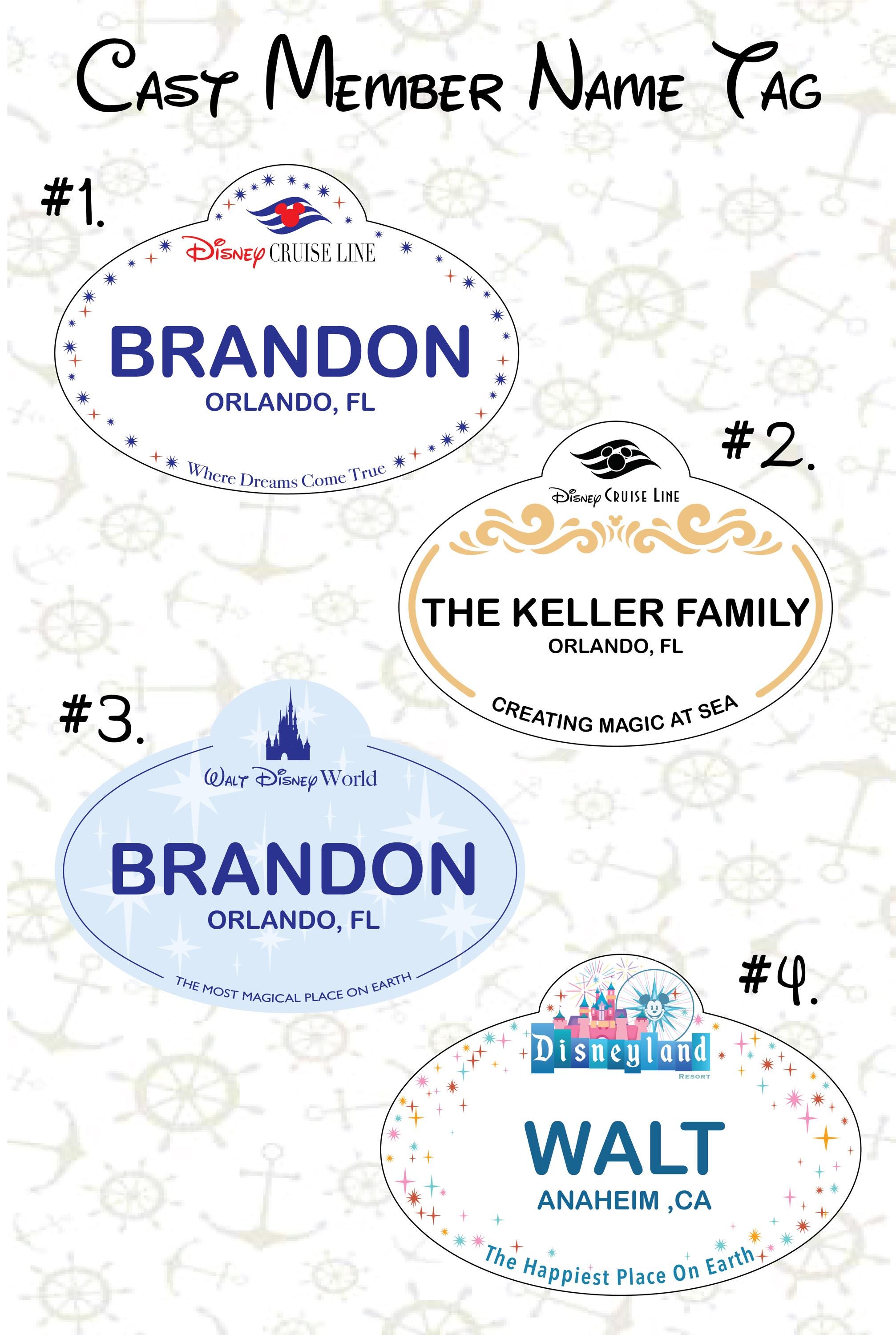 Personalized Disney Cruise Line Door Magnet Cast Member Name Tag