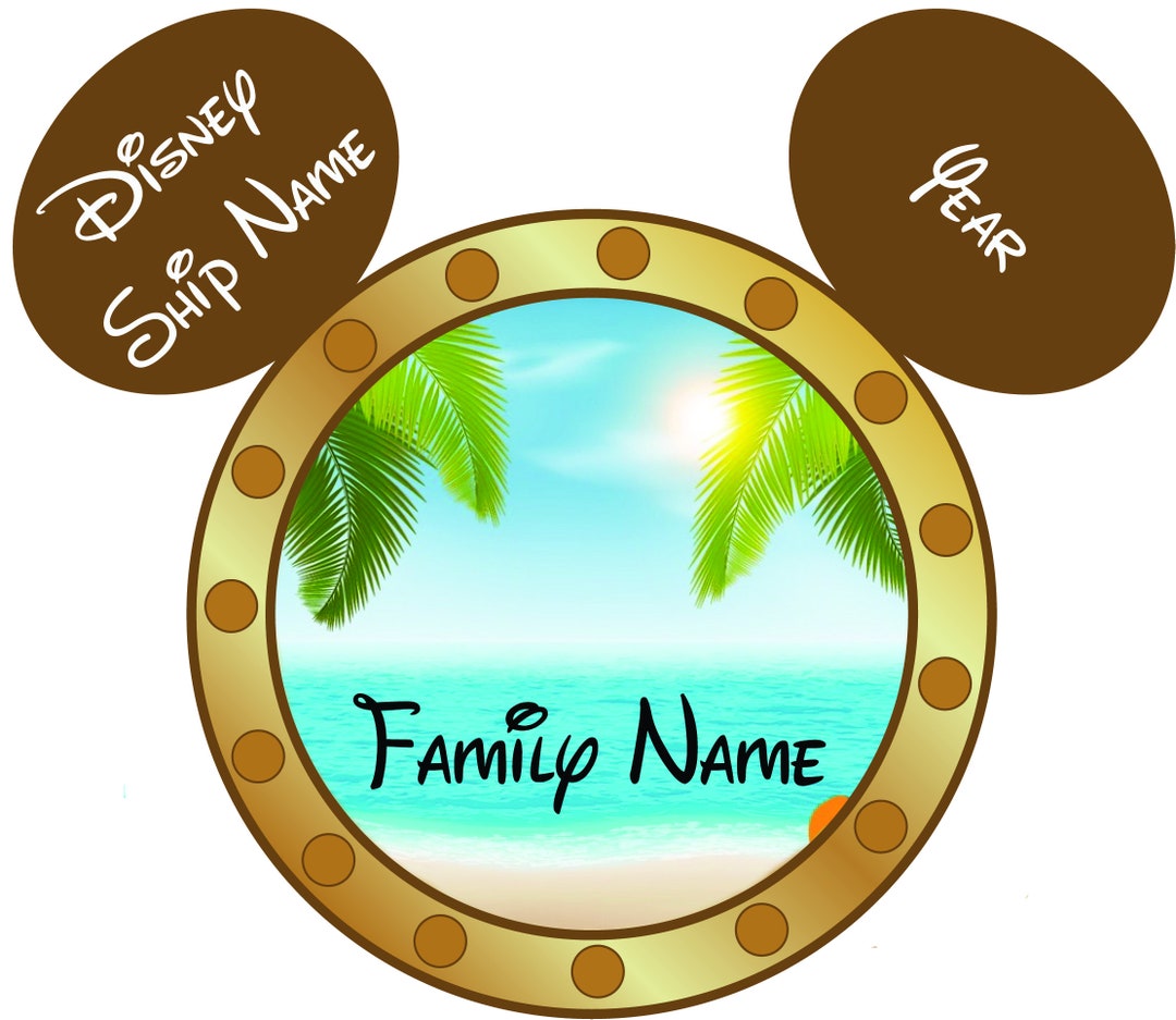 Mickey Shaped Disney Cruise Line Porthole Personalized Door Magnet - Etsy