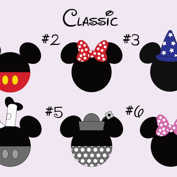 Disney klassieke Mickey en Minnie silhouetmagneten