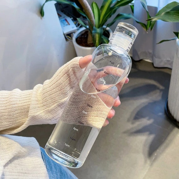 Aesthetic Clear Glass Bottle Transparent Cute Water Bottle - Etsy