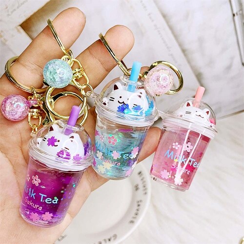 Kawaii Bear Cub Bear Liquid Key Chain Cute Floating Liquid Etsy India