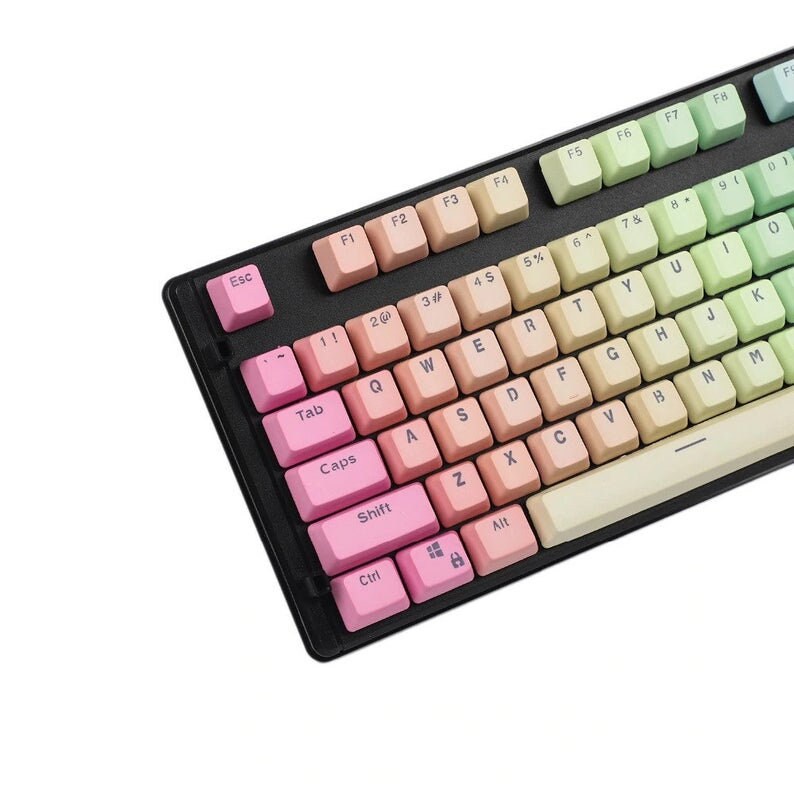 Pastel Rainbow Keycaps and other designs 104 Keyboard Caps Etsy
