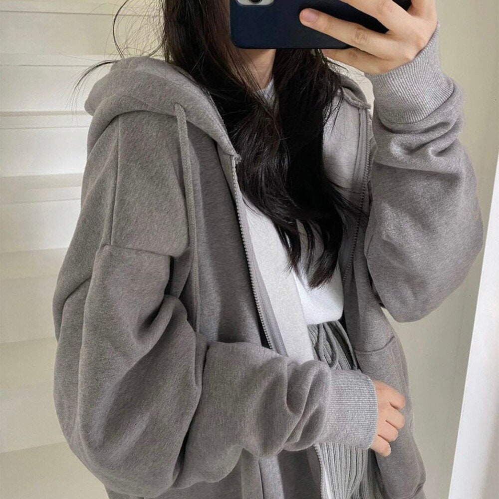 Oversized zip-up hoodie