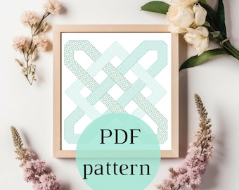 Celtic Knot PDF pattern and instructions // intro to blackwork embroidery | pdf pattern | pagan | spiritual | celtic love knot | mindfulness