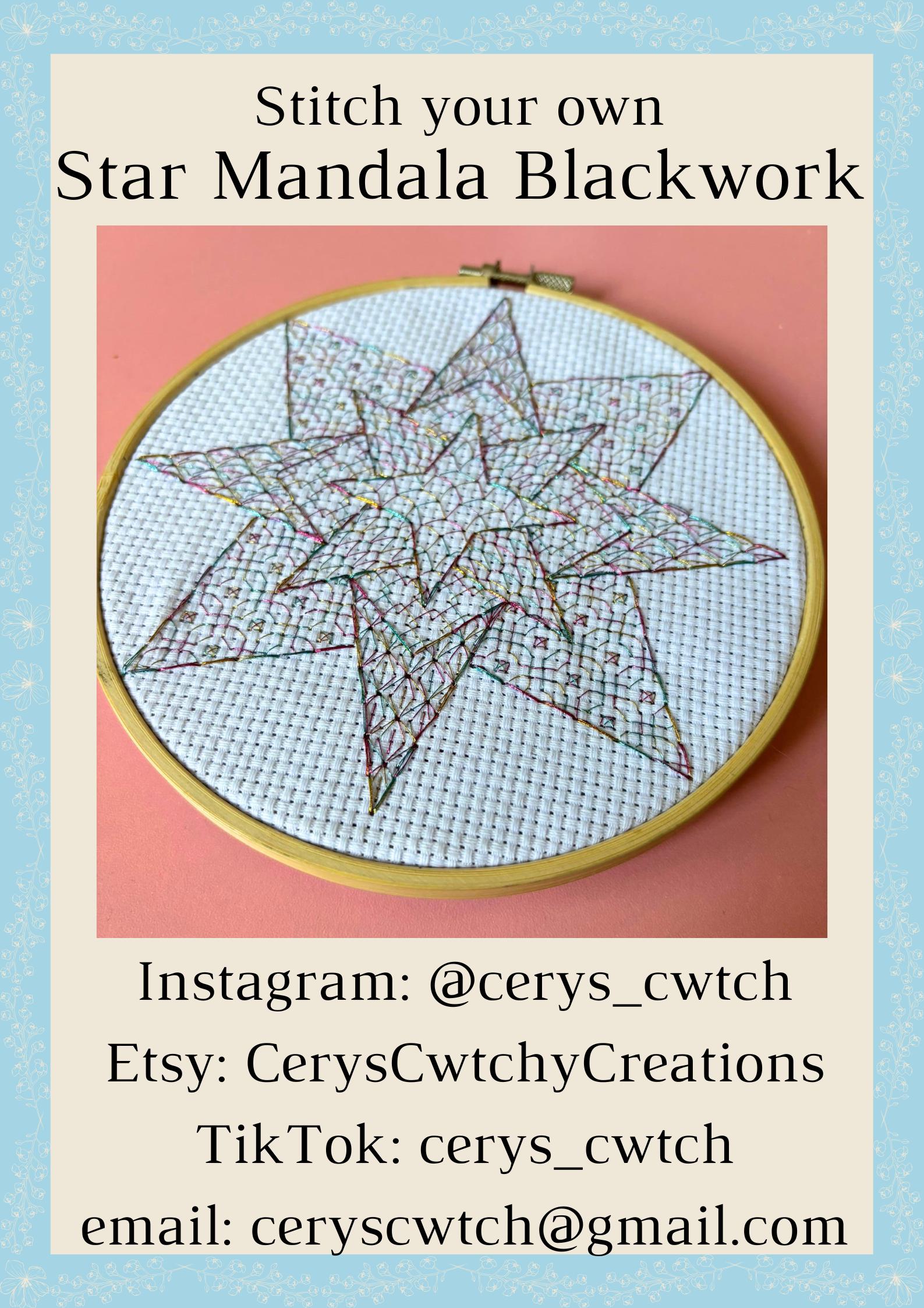 Star Mandala PDF Pattern and Instructions // Intro to Blackwork ...