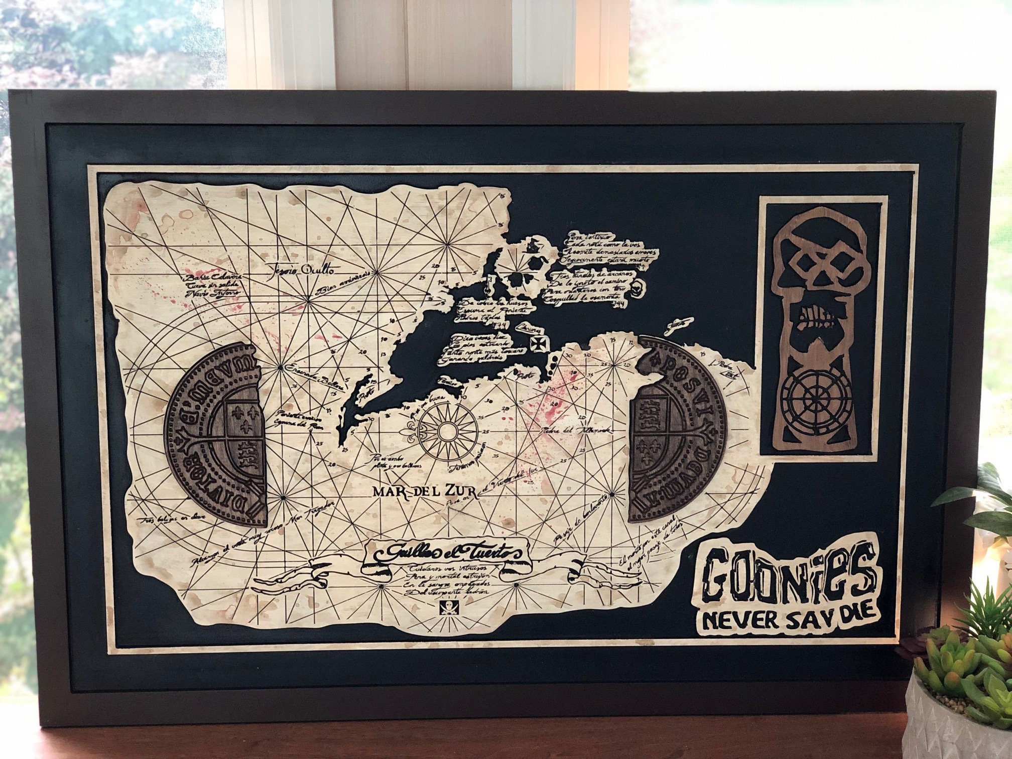 Carved Goonies Map Large 36 x 24 Fine Detail Etsy