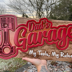 Archivo de letrero de garaje de papá: “Mis herramientas, mis reglas” SVG, archivos cortados con láser, madera CNC, Dxf, DESCARGA INSTANTÁNEA