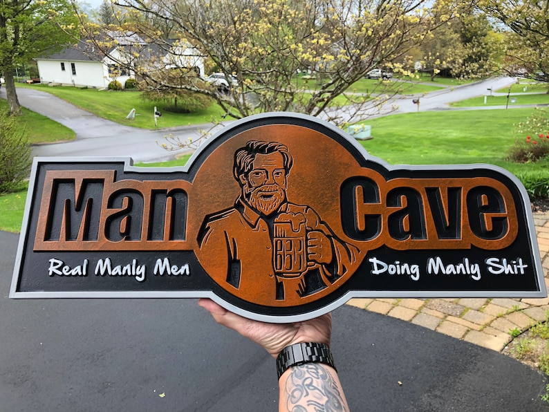 Man Cave Sign File Real Manly Men Doing Manly Sht SVG, laser cut files, Cnc wood, Dxf, INSTANT DOWNLOAD image 4