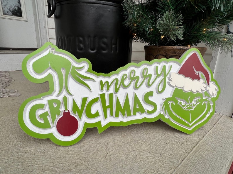Merry Grinchmas Christmas Sign File How the Grinch Stole | Etsy