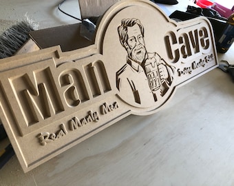 Man Cave Sign File - “Real Manly Men Doing Manly Sh*t” SVG, laser cut files, Cnc wood, Dxf, INSTANT DOWNLOAD