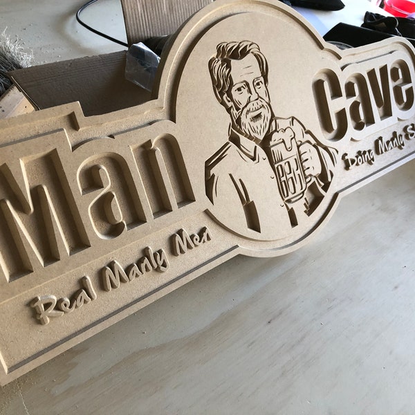 Man Cave Sign File - "Real Manly Men Doing Manly Sh*t" SVG, lasergesneden bestanden, Cnc hout, Dxf, INSTANT DOWNLOAD