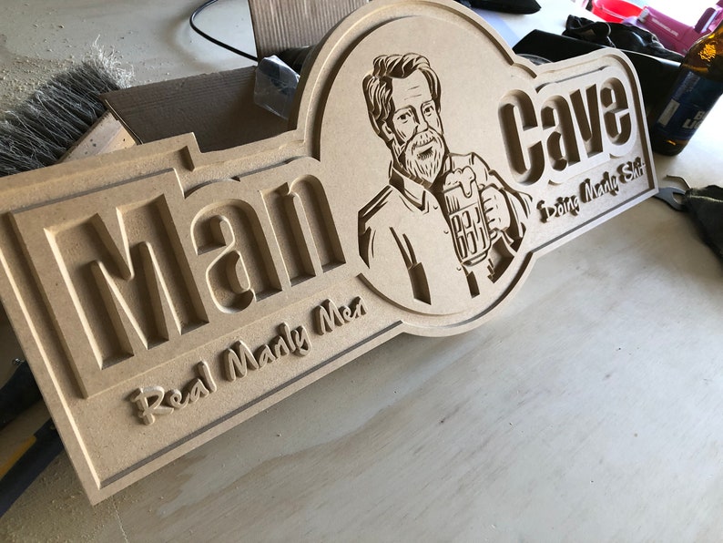 Man Cave Sign File Real Manly Men Doing Manly Sht SVG, laser cut files, Cnc wood, Dxf, INSTANT DOWNLOAD image 1