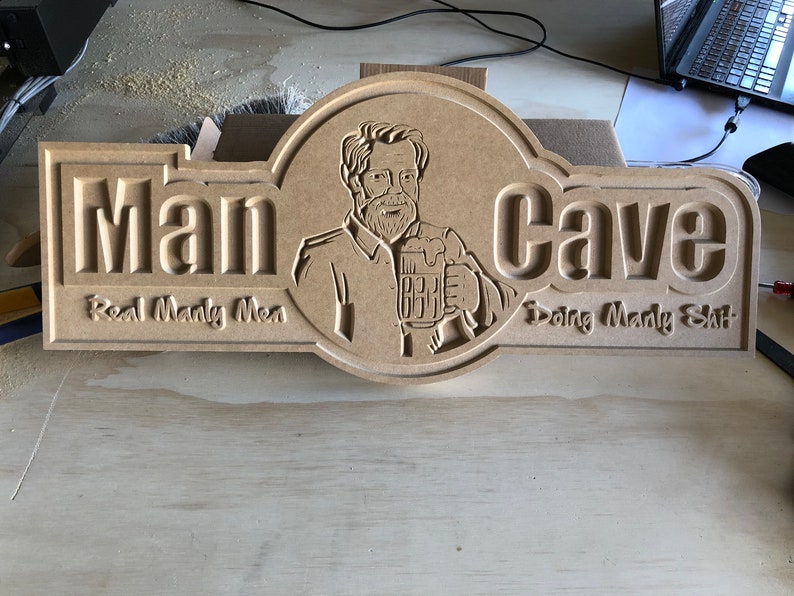 Man Cave Sign File Real Manly Men Doing Manly Sht SVG, laser cut files, Cnc wood, Dxf, INSTANT DOWNLOAD image 2