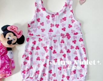 Pink Bow Heads Romper