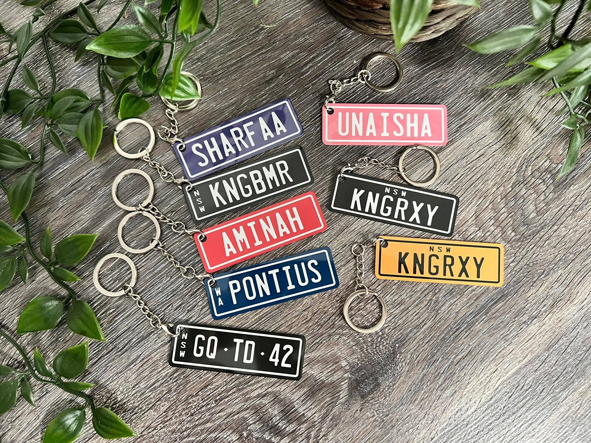 Side State Australian Number Plate Name Keyrings State Etsy Australia