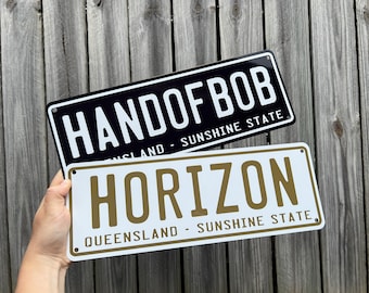 Queensland Novelty Number Plate Style Custom Sign, QLD Man Cave Bar Sign, Custom Business Plates, Show Car Cover Plate, Xmas Gifts for Dad