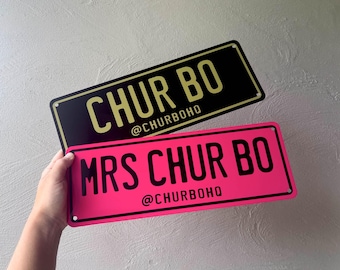 Custom Number Plate: Aluminium Novelty Vehicle Display Sign