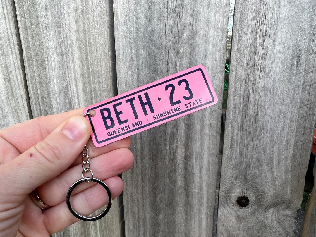 Queensland Custom Number Plate Keychain, Aluminium Personalised Custom ...