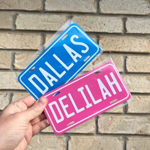Mini Personalised Name Plates, Custom Kids Number Plate, Kids Ride On Car Plate, Kids Novelty Plate, Cubby House Sign,  Kids Number Plates