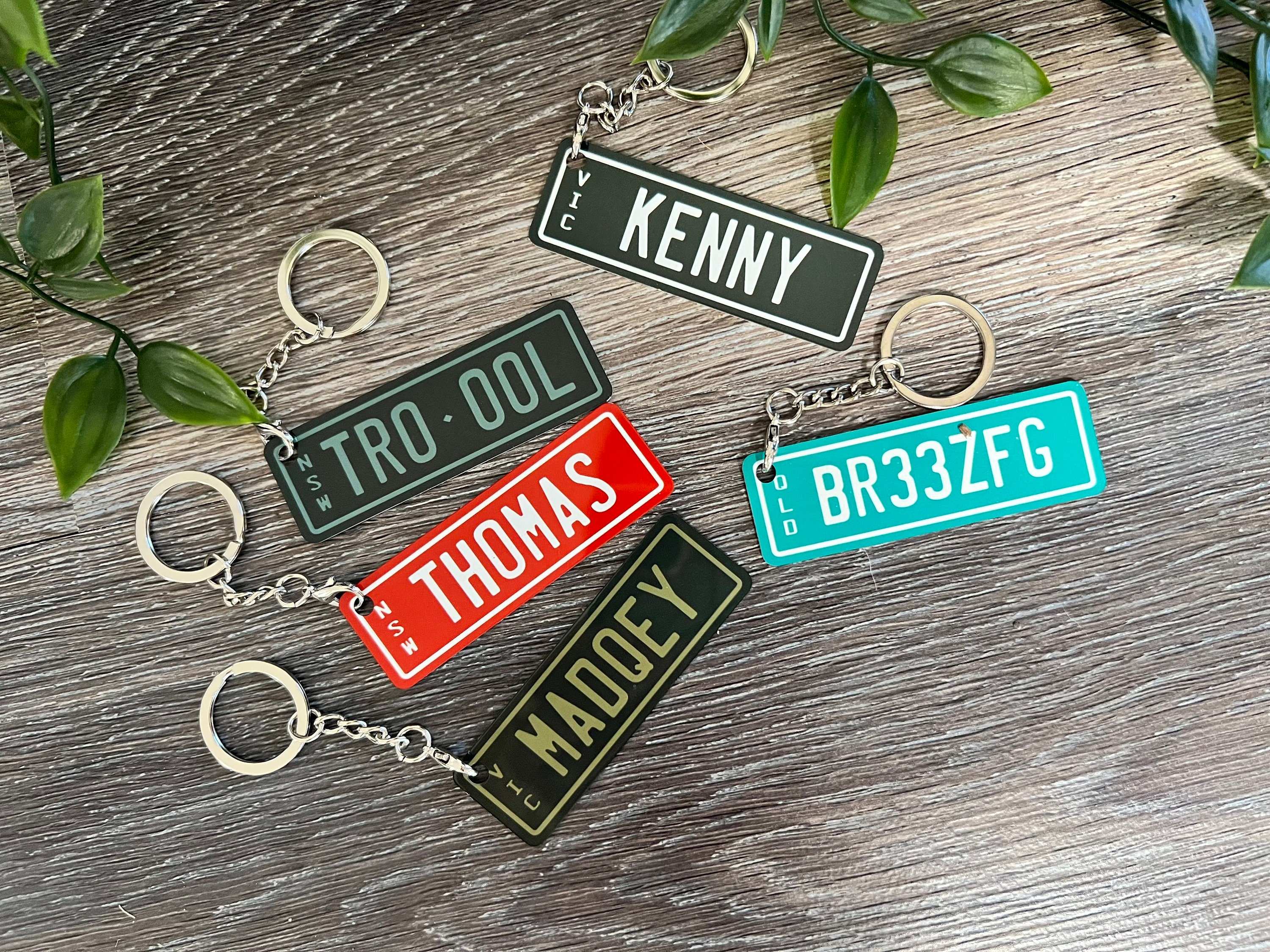 Side State Australian Number Plate Name Keyrings State Etsy Australia