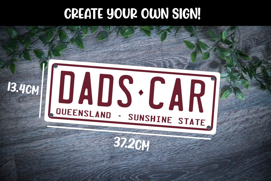 Queensland Novelty Number Plate Style Personalised Sign QLD Etsy Australia