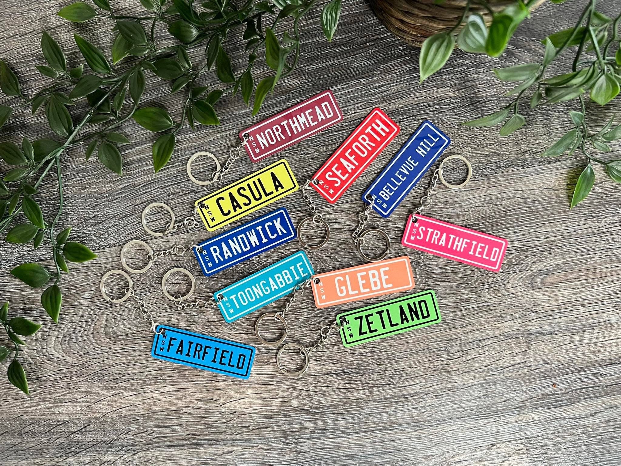 Side State Australian Number Plate Name Keyrings State Etsy Australia