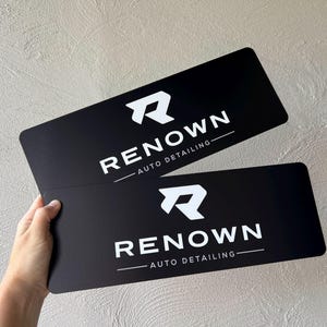Logo Plates Dealership/Detailing Business, Display Plates for Car/Truck Business, Company Logo Car Sales Plate Premium Show Car Cover Plates