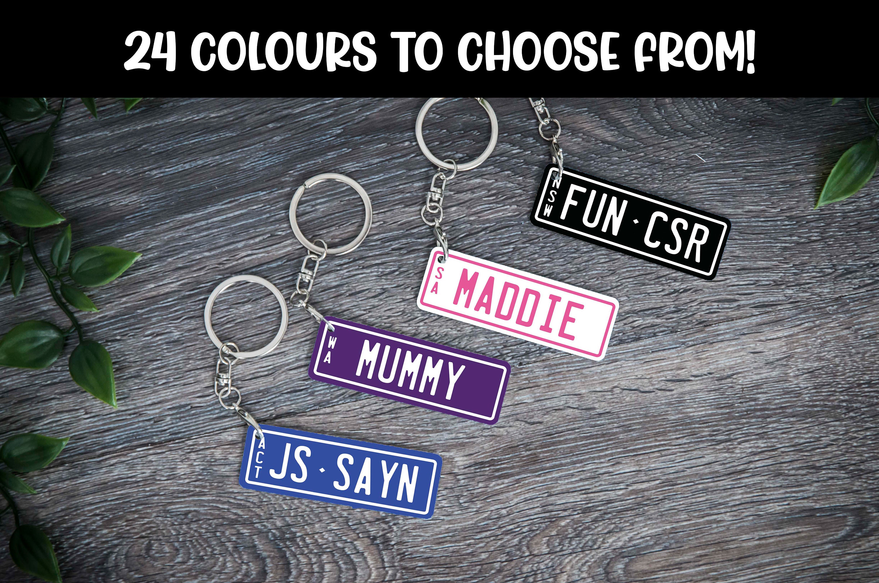 Side State Australian Number Plate Name Keyrings State Etsy Australia