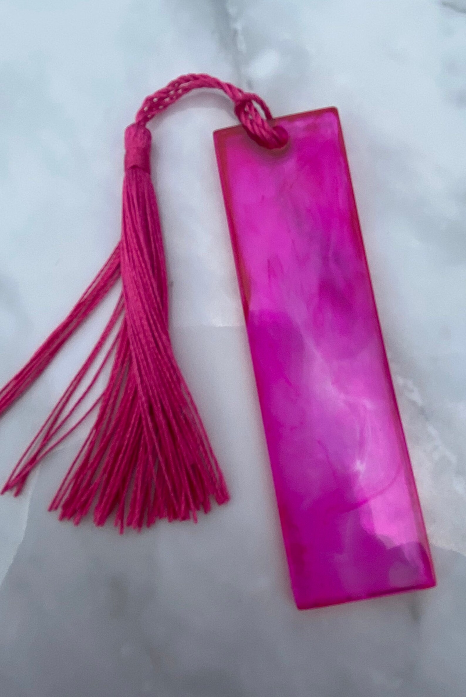 Pink Bookmark with Ink Streaks Etsy