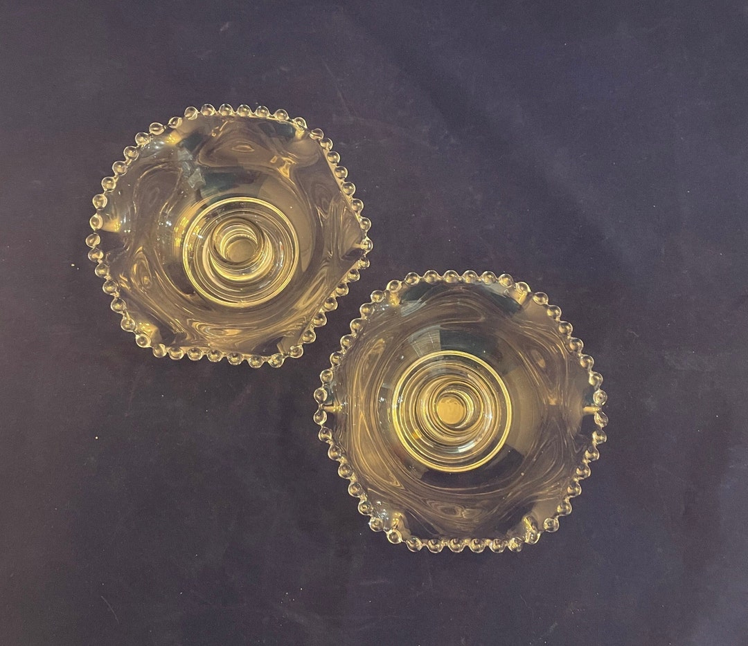 Imperial Glass Candlewick Candle Holders Etsy