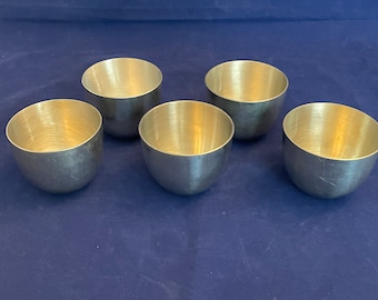 Five Pewter Jefferson Cups