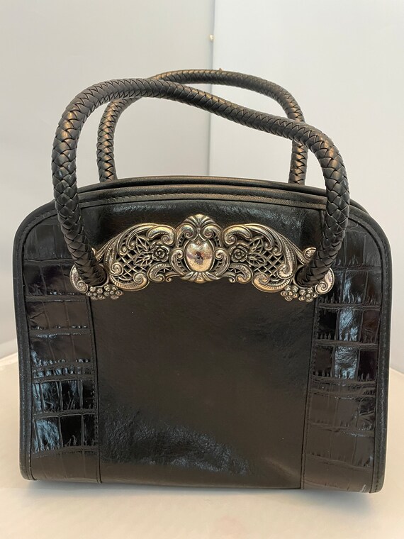 Brighton Black leather handbag with dust bag - image 2