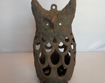 Cast Iron Owl Candle Lantern