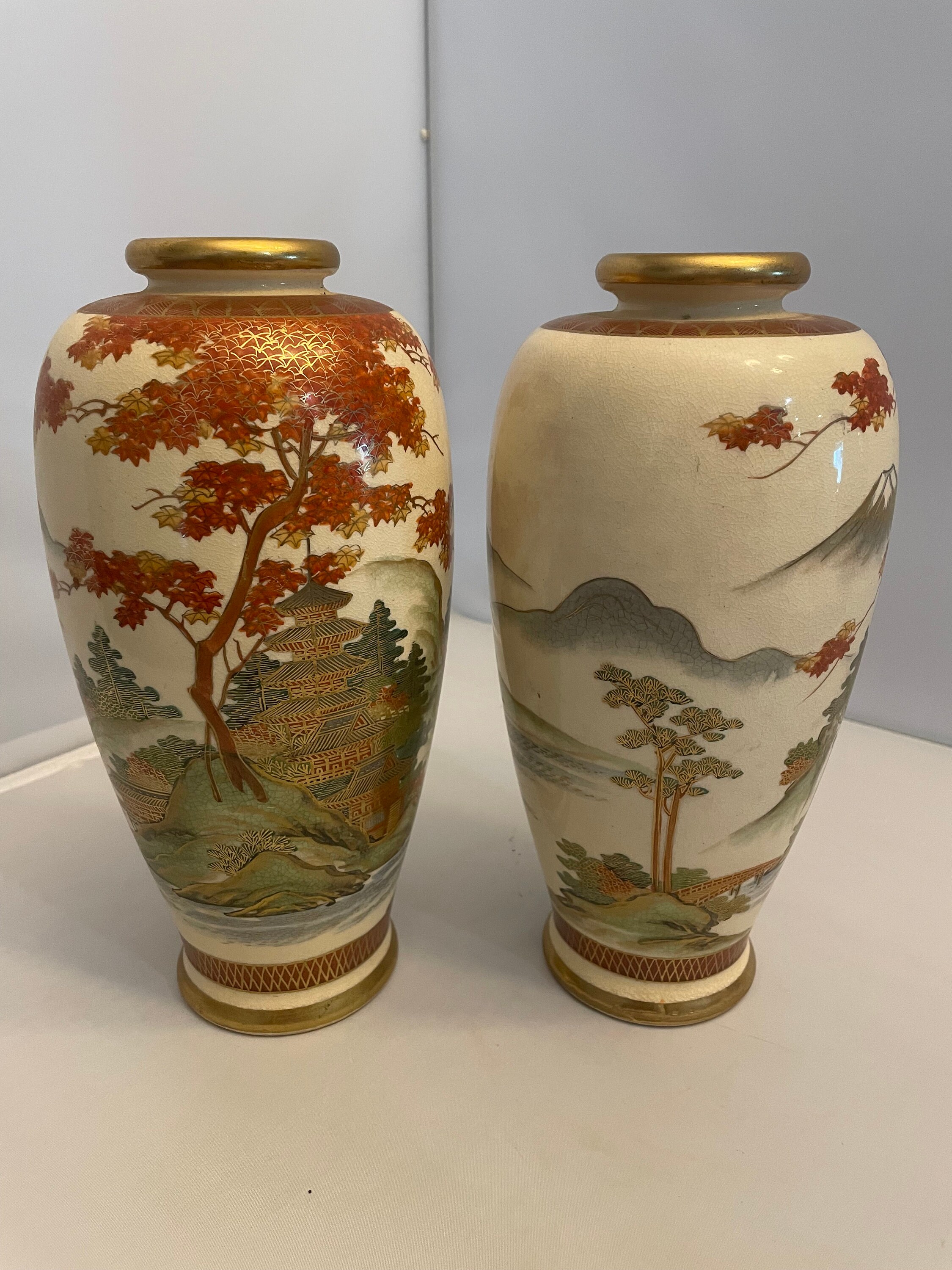 Japanese Satsuma Soko China 9.5 Pair of Vases Etsy