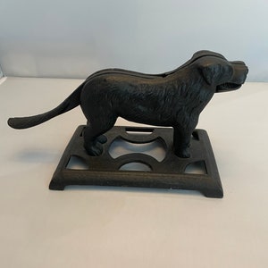 Black Cast Iron Nut Cracker Dog