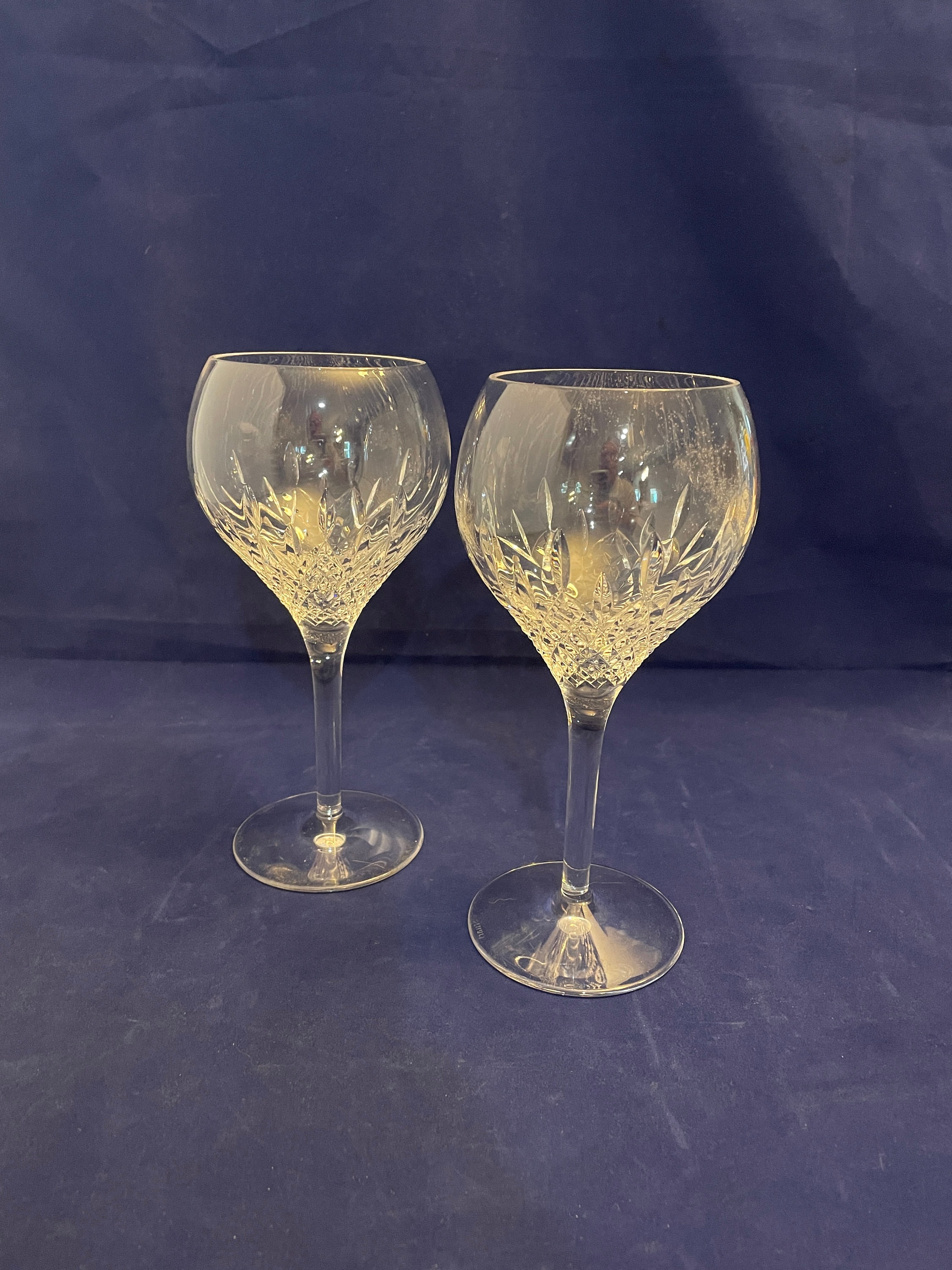 Stuart Kent crystal wine glasses - set of 2 - 1960s, 1970s vintage