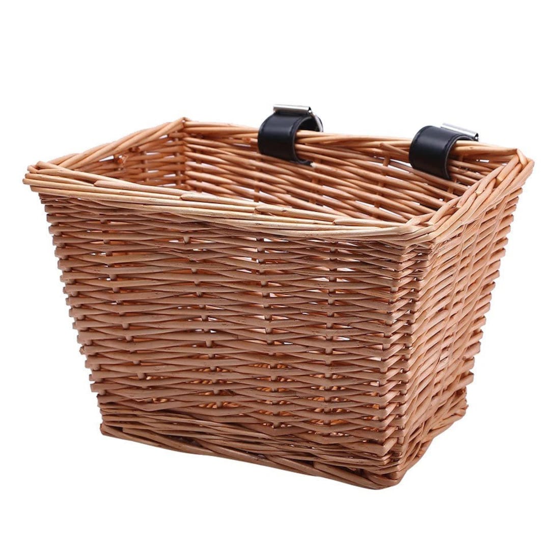 Rectangular Wicker Rattan Bike Basket for Kids and Adults Etsy