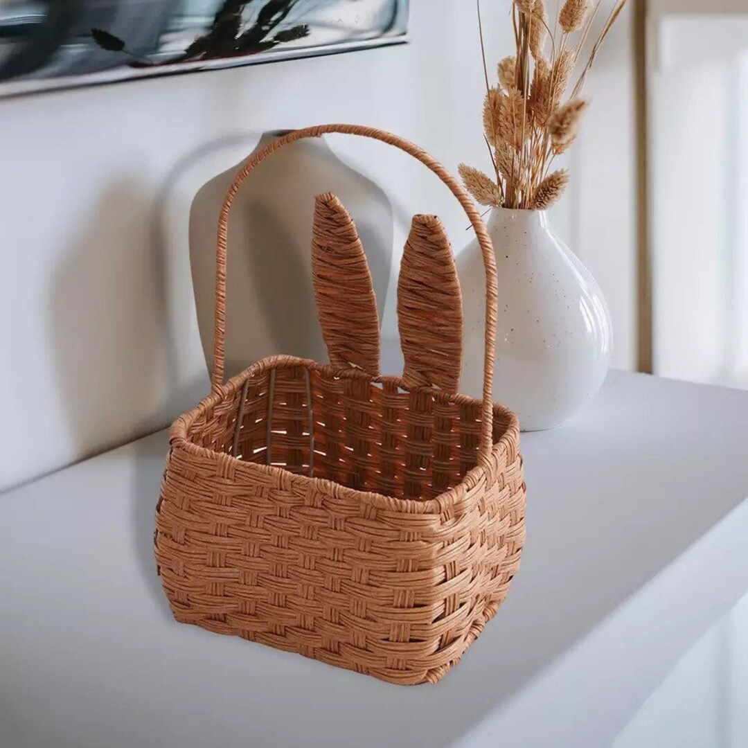 Kids Easter Bunny Wicker Baskets for Easter Egg Hunt Etsy