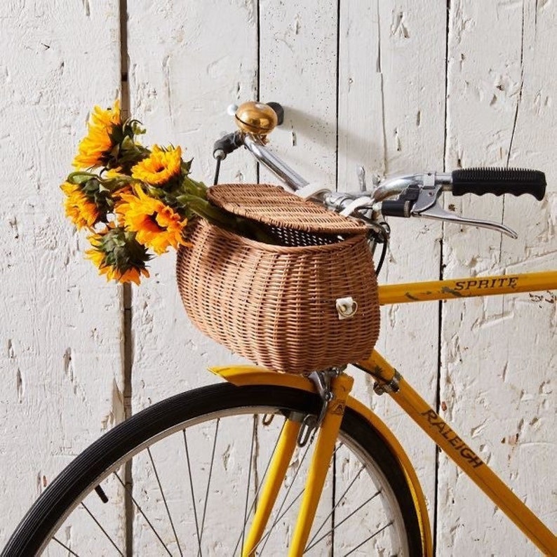 Wicker Bike Basket for Kids and Adults Front Bike Basket Etsy