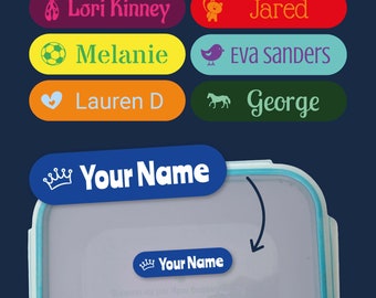 Personalised Name Stickers for Hard Surfaces | Waterproof Dishwasher Safe Labels