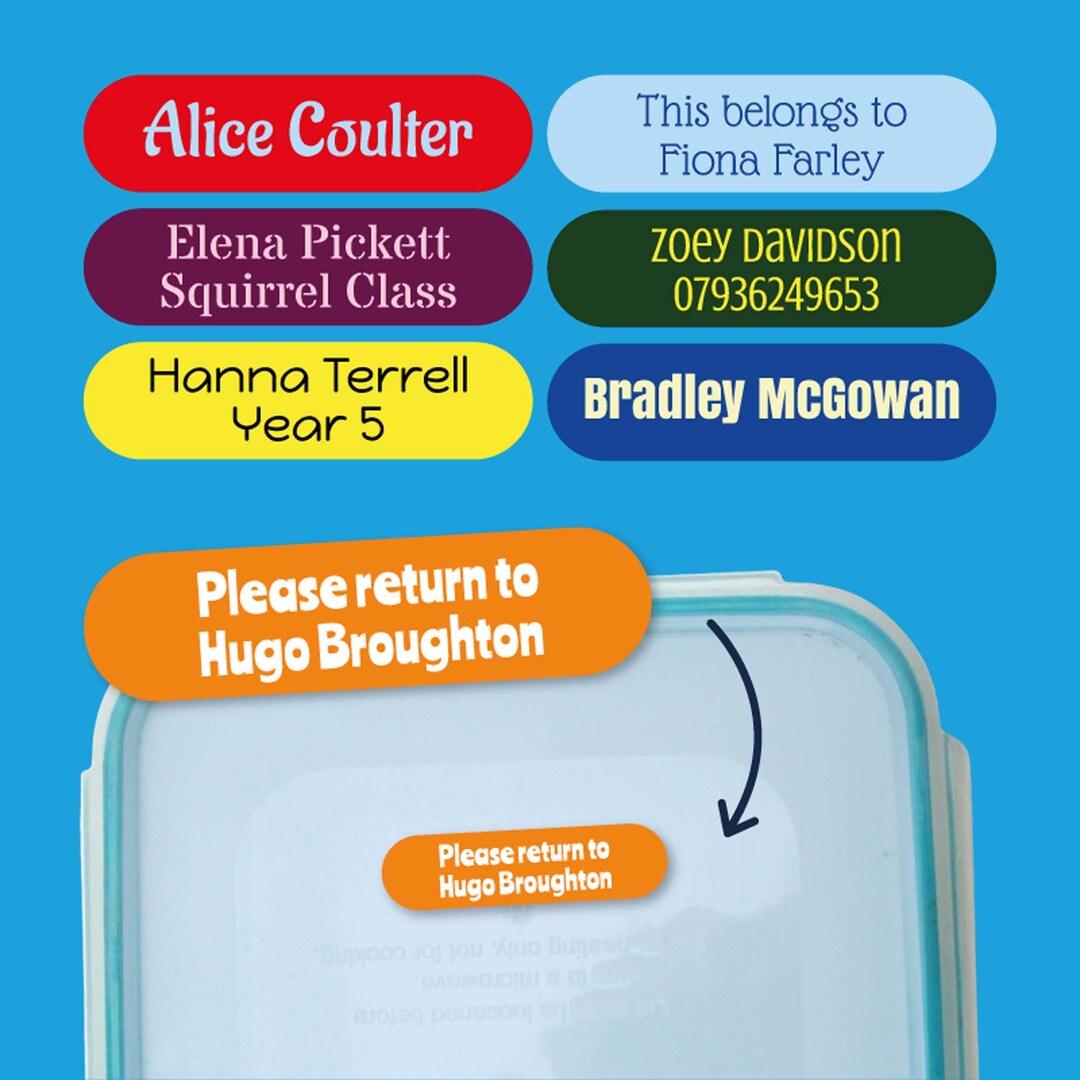 Sticker 2 Line Label Personalised Sticker Labels With 2 Lines of Text - Custom Printed - Etsy