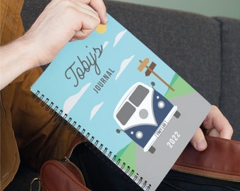 Custom Personalised Campervan Notebook, Journal or Diary - Split