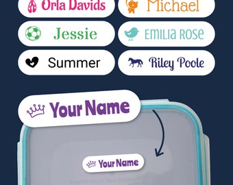 Personalised Waterproof Name Labels | Kids School Stickers, Bottle Labels