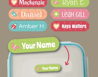 Personalised Stick On Name Labels | Waterproof Kids School Stickers