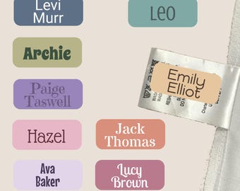 Personalised Soft Luxe Clothing Labels | Pastel Stick-On Name Stickers for Kids